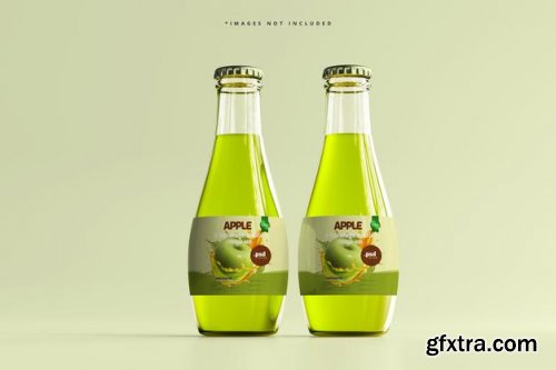 Glass beverage bottles mockup 2