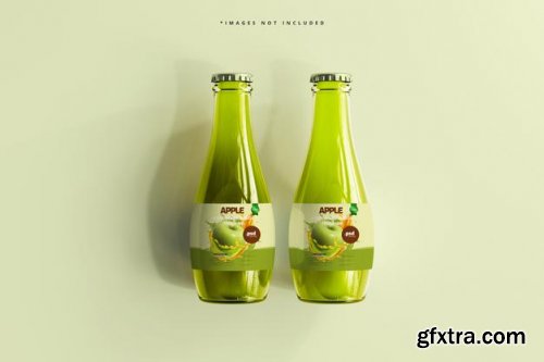 Glass beverage bottles mockup 2