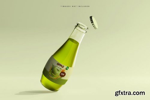 Glass beverage bottles mockup 2