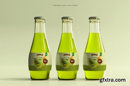 Glass beverage bottles mockup 2