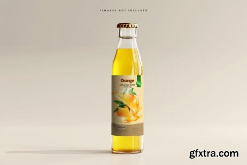 Glass beverage bottle mockup 3