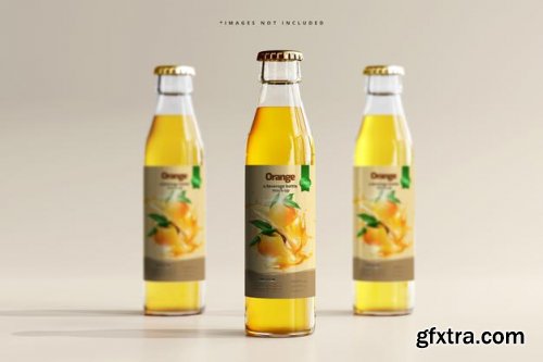 Glass beverage bottle mockup 3