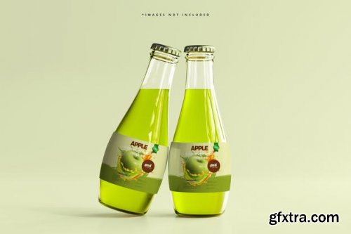 Glass beverage bottles mockup 2