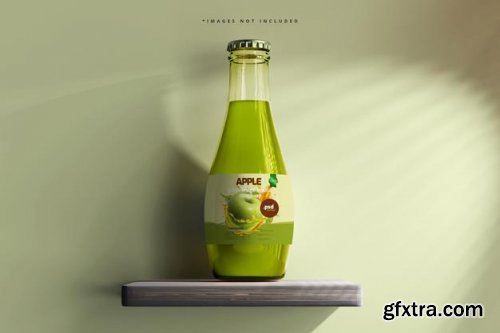 Glass beverage bottles mockup 2