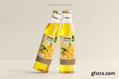 Glass beverage bottle mockup 3