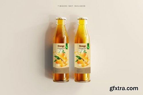 Glass beverage bottle mockup 3