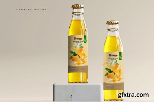 Glass beverage bottle mockup 3