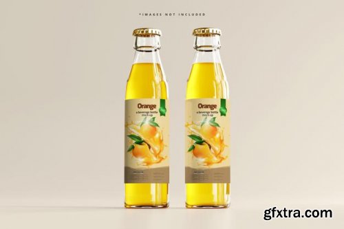 Glass beverage bottle mockup 3