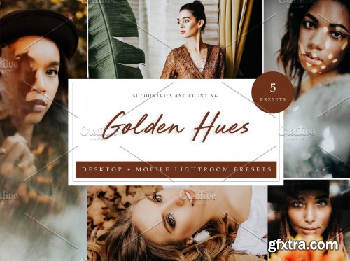 CreativeMarket - 5 x Lightroom Presets, Golden Hues 5962546