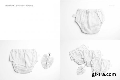 CreativeMarket - Baby Muslin Pants Mockup Set 6178115