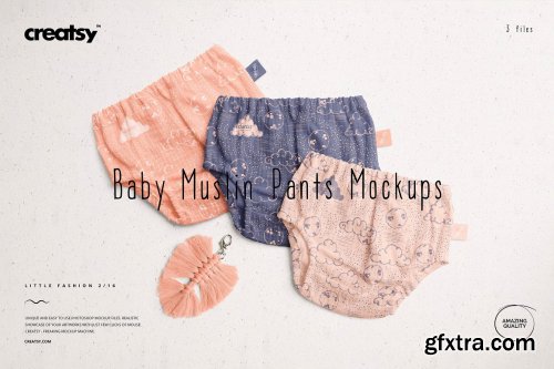 CreativeMarket - Baby Muslin Pants Mockup Set 6178115