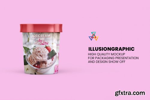 CreativeMarket - Ice Cream Tub Mockup - 8 views 6223700