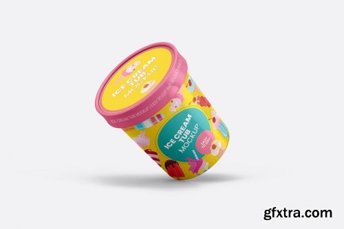 CreativeMarket - Ice Cream Tub Mockup - 8 views 6223700