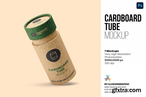 CreativeMarket - Cardboard Tube Mockup - 7 views 6224138