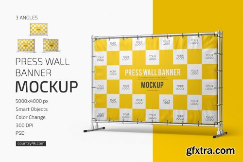 CreativeMarket - Press Wall Banner Mockup Set 6212508