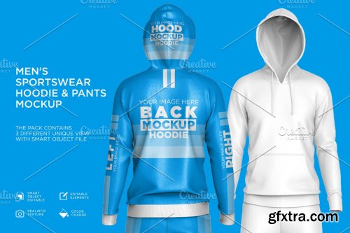 CreativeMarket - Men's Sportswear Hoodie Mockup 6213863