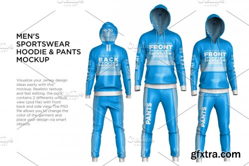 CreativeMarket - Men's Sportswear Hoodie Mockup 6213863