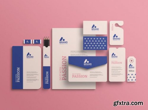 Identity branding diary with hanging tag mockup