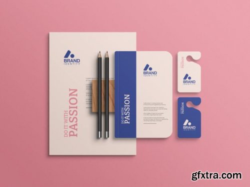 Identity branding diary with hanging tag mockup