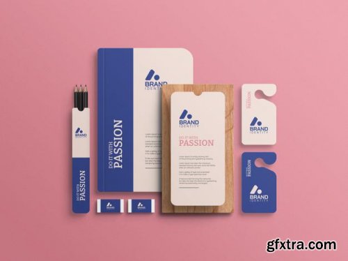 Identity branding diary with hanging tag mockup