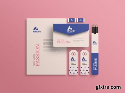 Identity branding diary with hanging tag mockup