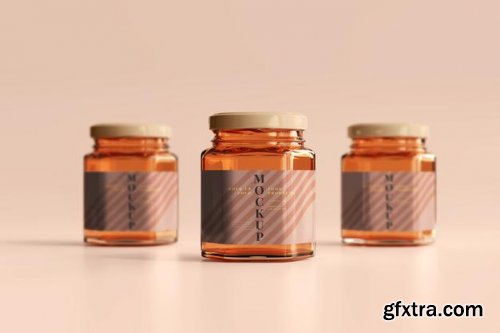 Amber glass jar mockup