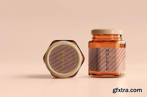 Amber glass jar mockup