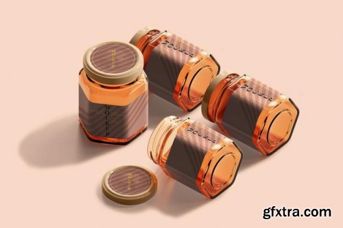 Amber glass jar mockup