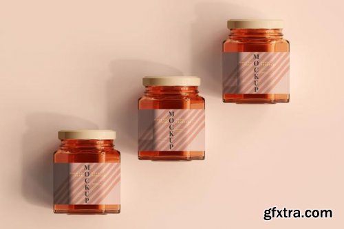 Amber glass jar mockup