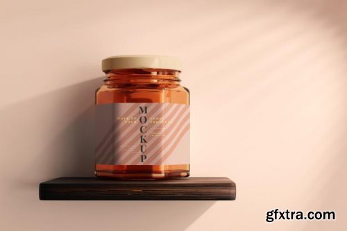 Amber glass jar mockup