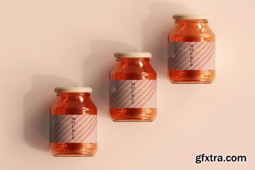 Marmalade glass jars mockup