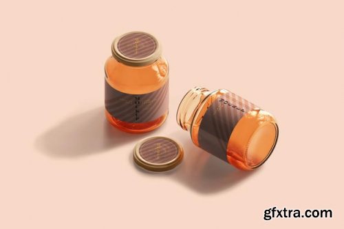 Marmalade glass jars mockup