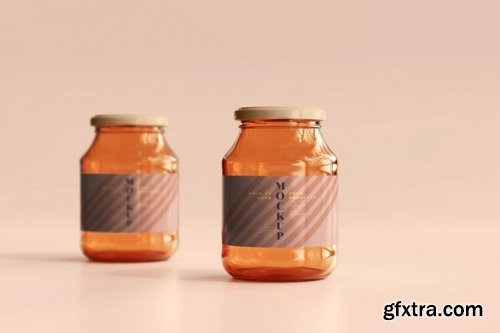 Marmalade glass jars mockup