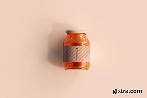 Marmalade glass jars mockup