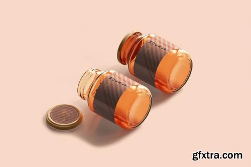 Marmalade glass jars mockup