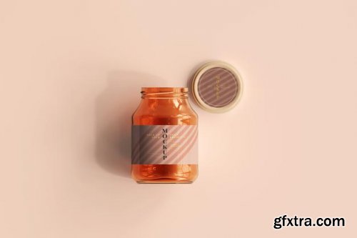 Marmalade glass jars mockup