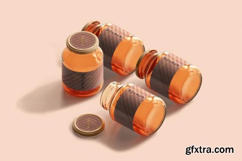 Marmalade glass jars mockup