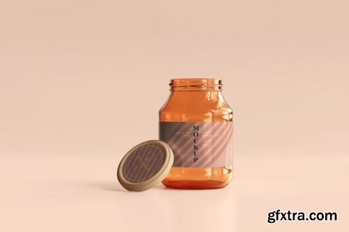 Marmalade glass jars mockup