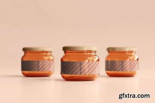 Marmalade glass jars mockup 3