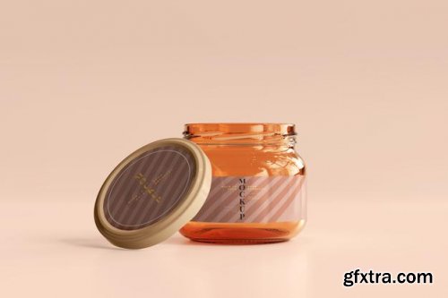 Marmalade glass jars mockup 3