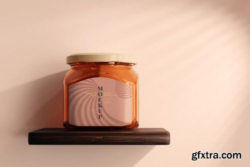 Marmalade glass jars mockup 5