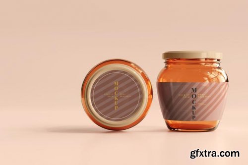 Marmalade glass jars mockup 4