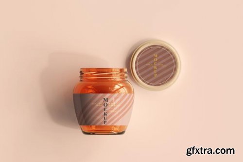 Marmalade glass jars mockup 4