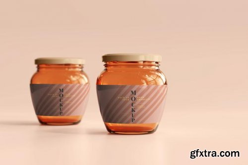 Marmalade glass jars mockup 4