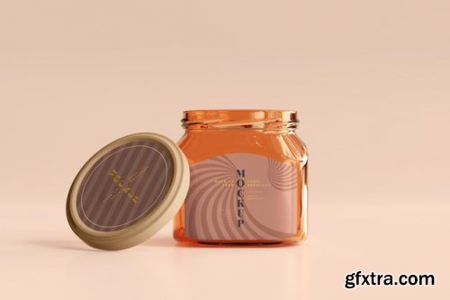 Marmalade glass jars mockup 5