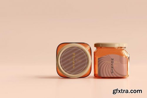 Marmalade glass jars mockup 5