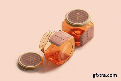 Marmalade glass jars mockup 5