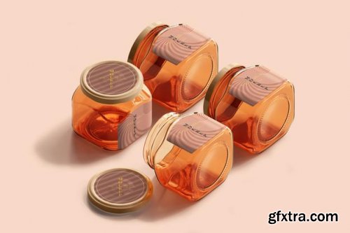 Marmalade glass jars mockup 5