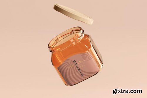 Marmalade glass jars mockup 5