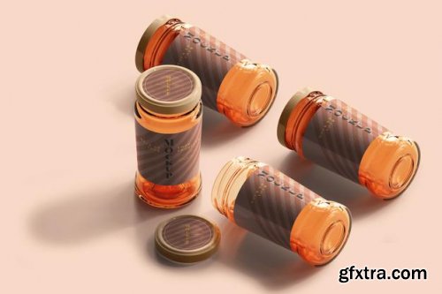 Marmalade glass jars mockup 6